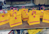 Jute Bags for Return Gifts Thamboolam Bags Wedding Gifts Lunch Bag Multicolor 10*10*6 inches Gifts, Baby Shower Gifts, Housewarming